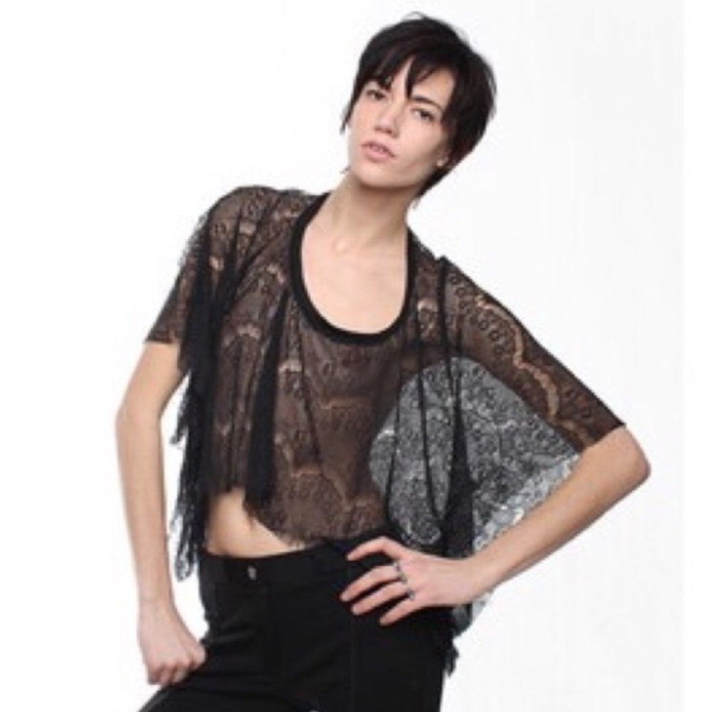 UNIF Black Lace Crop Top